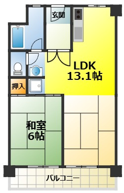 泉北原山台１丁３号棟の間取り