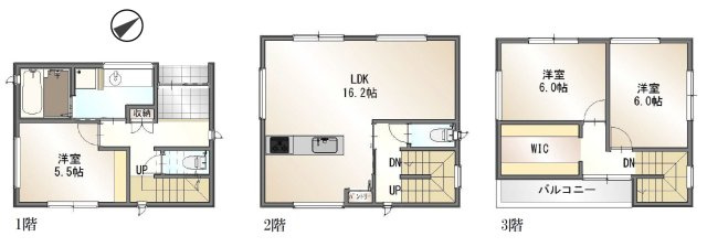 加古川市平岡町新在家　新築の間取り|3LDKです。