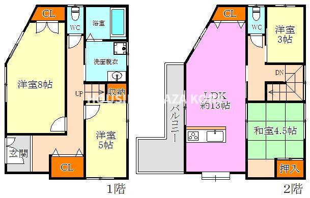 塩屋町３丁目貸家の間取り