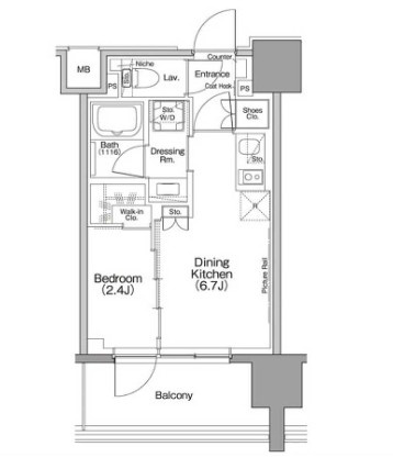 ザ・パークハビオ行徳駅前の間取り