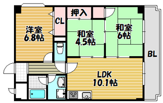 【間取り】 | コウジィーコート忍ケ丘