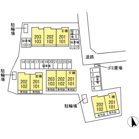 フェリス酒井根　Ⅰ の区画図