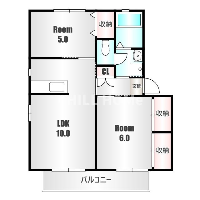 パークハイム２１　Ａの間取り|当社、チルホームのHPもご覧ください(^^)/物件情報多数♪