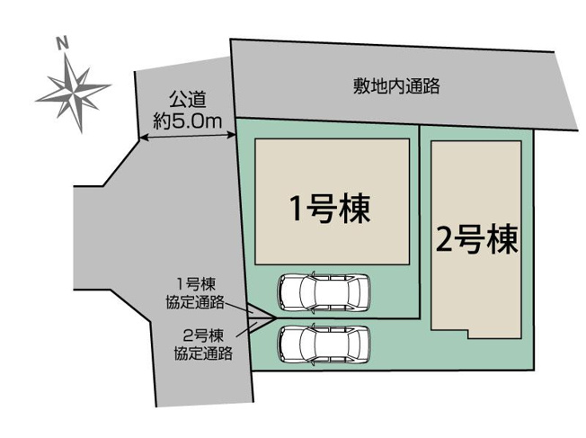 【区画図】 | 厚木市恩名３丁目　全２棟　新築住宅