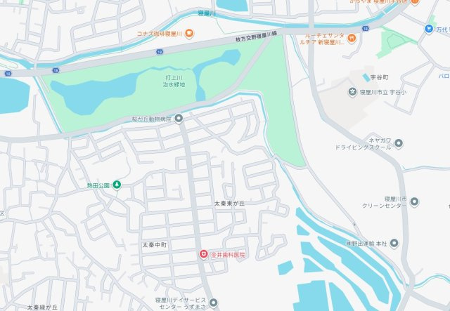 寝屋川市太秦桜が丘　新築一戸建ての地図