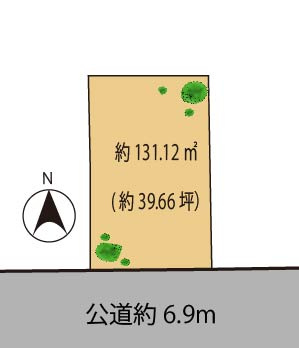 新宿区喜久井町　建築条件なし売地の土地図