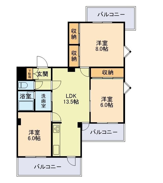 アローハイム健軍東の間取り