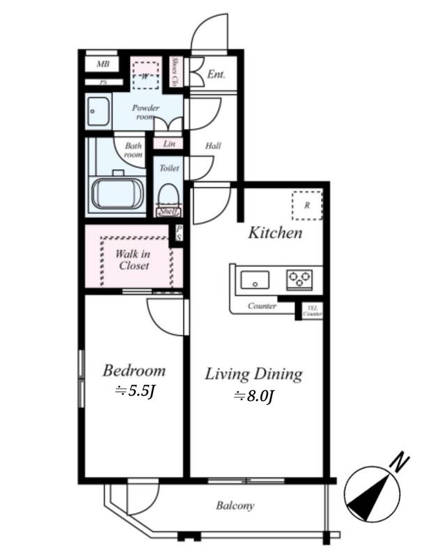 B-CITY APARTMNT TOKYO SOUTHの間取り