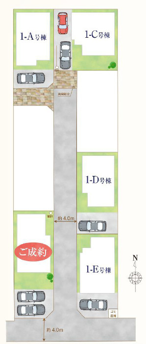 草加市西町 新築分譲住宅 全5棟 C号棟の区画図