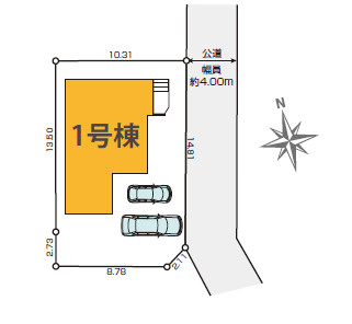 秦野市千村2丁目1期　新築戸建　全1棟1号棟の区画図