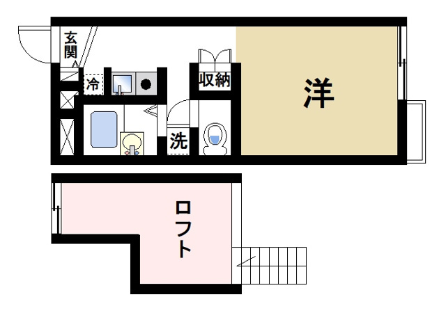 レオパレストミタⅡの間取り|一人暮らしにぴったりの間取りです