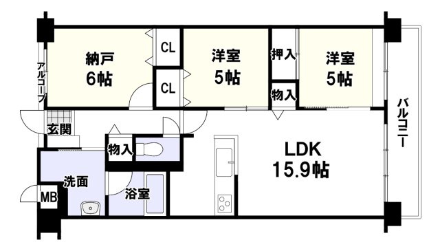 メロディーハイム高槻の間取り