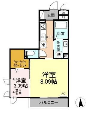 グランメゾン北野の間取り