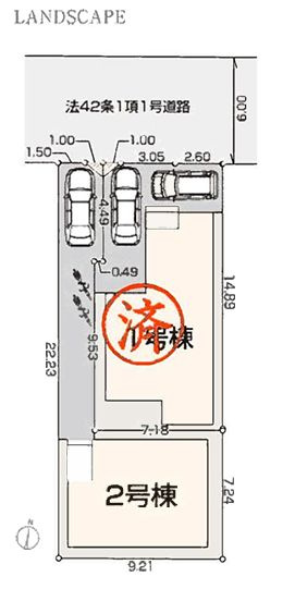 中央区星が丘3丁目新築戸建て　2号棟の区画図|区画図「中央区星が丘3丁目新築戸建て」