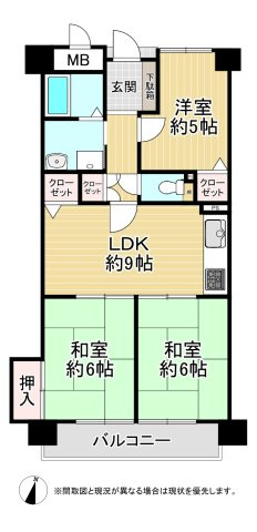ミリオンコーポラス大里壱番館（C-19）の間取り