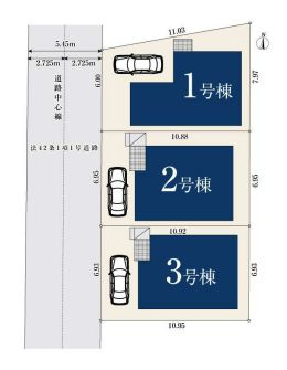 【区画図】 | 杉並区上井草２丁目　新築戸建て　１号棟 | 上井草駅徒歩6分の駅チカ好立地に全3棟が誕生です！