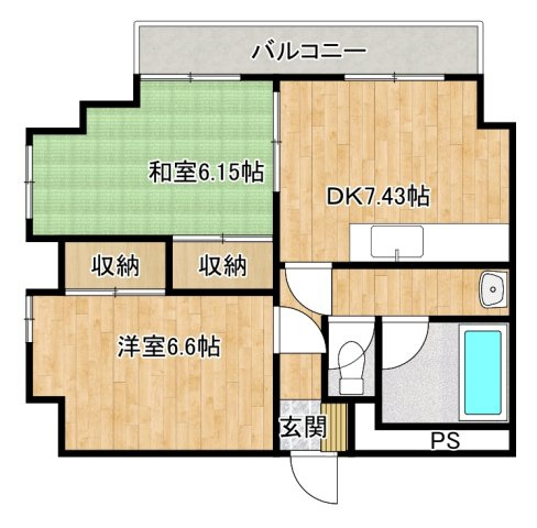豊中市箕輪１丁目の賃貸マンションの間取り