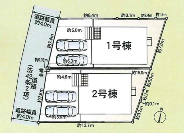 阪南市自然田第6　1号棟の区画図