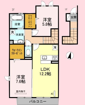 ホジョウテラス　Eの間取り