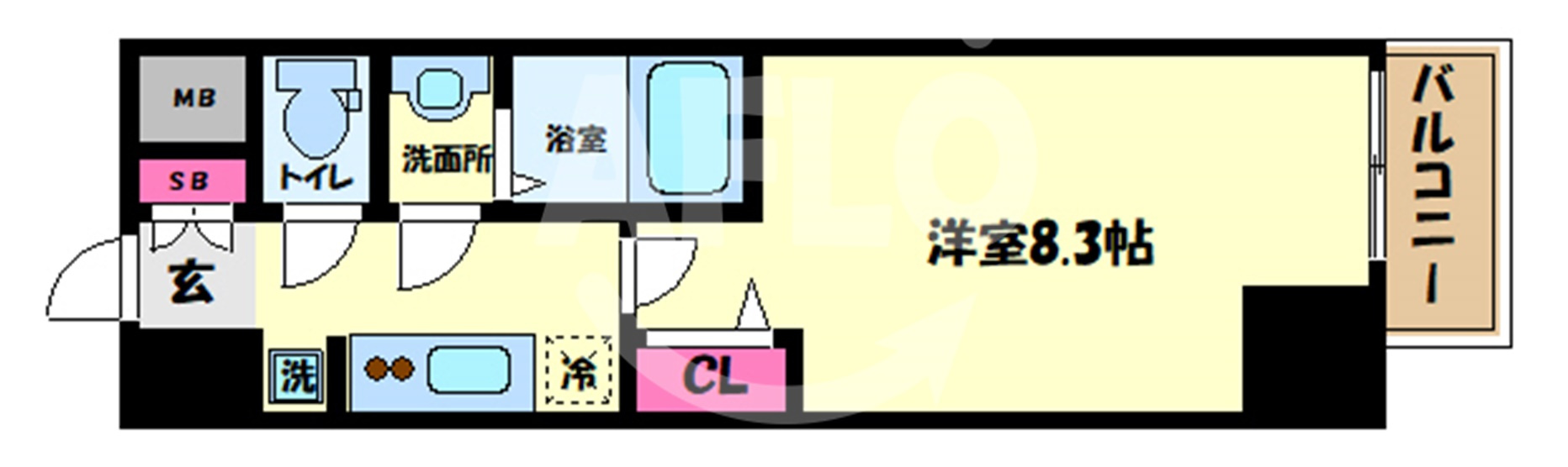 プレサンス谷町九丁目駅前の間取り|プレサンス谷町九丁目駅前　間取り