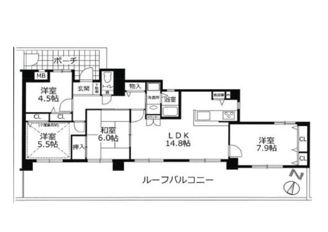プレステージ明石大久保Ⅳの間取り