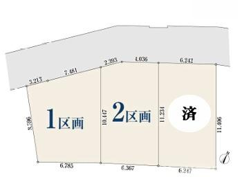 茅ヶ崎市小和田３丁目　売地　全2区画の土地図|対象２区画