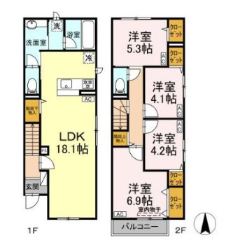 赤堤4丁目PJの間取り