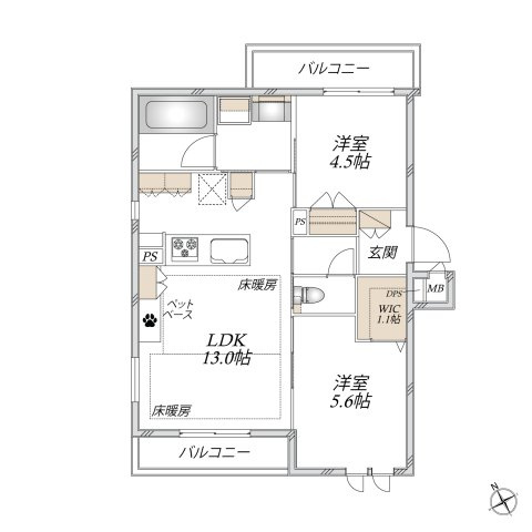 セル・ティグレの間取り|耐震耐熱に優れた旭化成ZEHペット共生ヘーベルメゾン