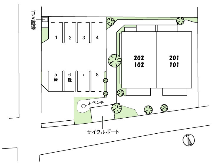 エクラージュBの区画図