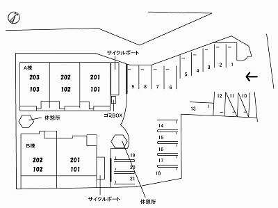 ウィステリア学南　Ｂ棟 　の区画図