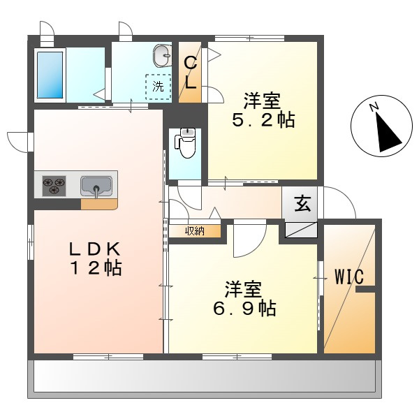 グランマスト茶屋町Aの間取り