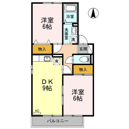 リトルバード津高 B棟の間取り