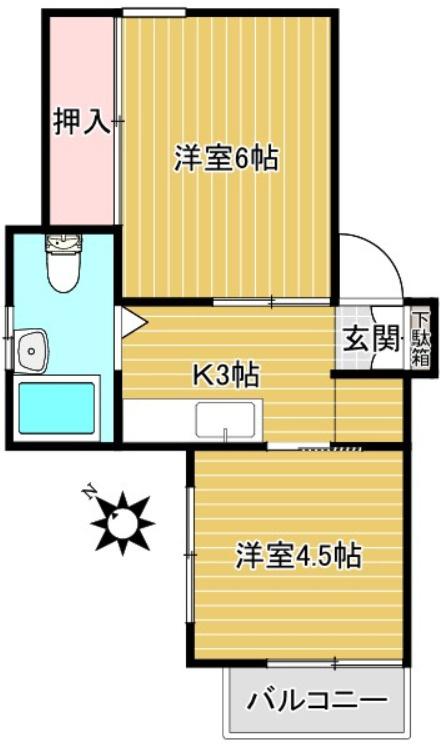 中里コーポの間取り