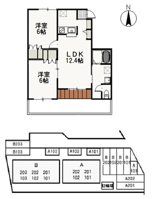 ベルリード今在家 Aの間取り