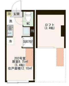 練馬区上石神井２丁目のアパートの間取り
