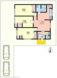 【間取り】 | 関谷1135-6貸家