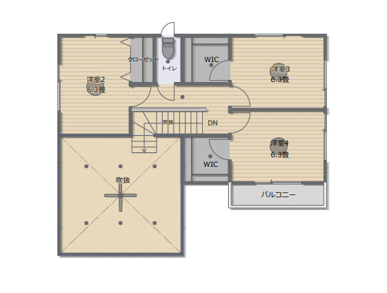 西区生松台2丁目 中古戸建の間取り|２F間取り
