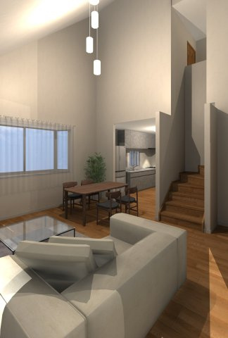 西区生松台2丁目 中古戸建の完成予想図|リビングイメージパース