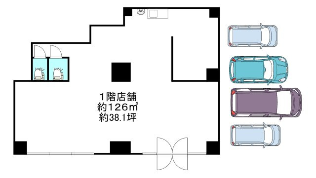 豊中市清風荘１丁目の店舗事務所の間取り