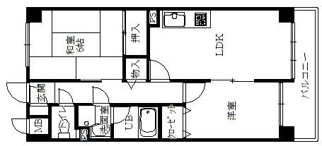 西宮市天道町の賃貸マンションの間取り