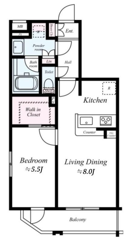 B CITY APARTMENT TOKYO SOUTHの間取り|間取りです。