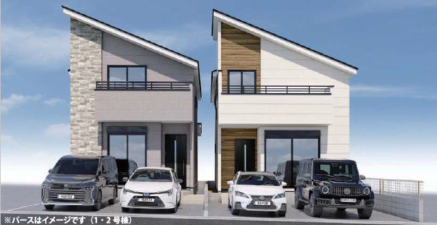 八王子市散田町８期　新築分譲住宅全３棟の外観パース
