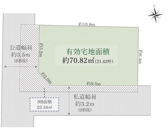 新宿区大久保　建築条件なし売地の土地図