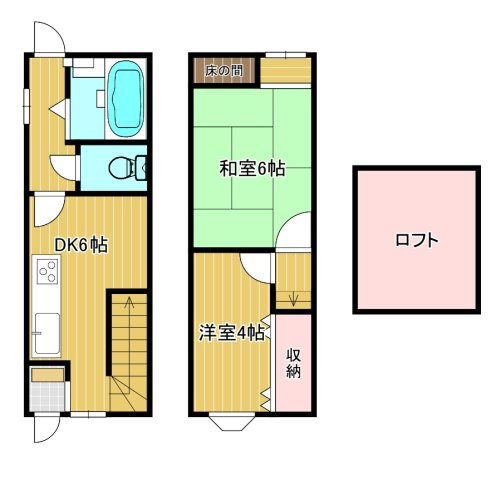 東大阪市稲田本町1丁目　テラスハウスの間取り
