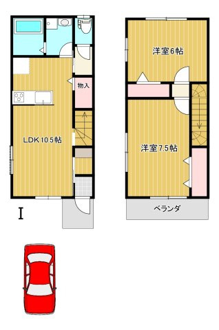 富士見市鶴瀬西２丁目のアパートの間取り