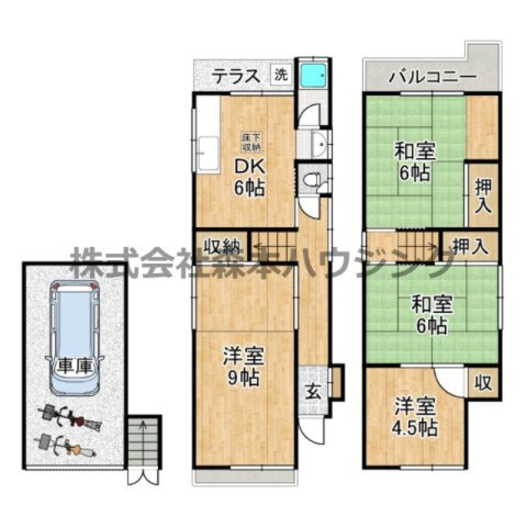 【間取り】 | 　寝屋川市点野1丁目戸建