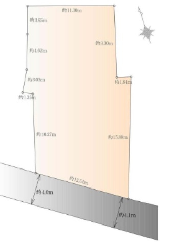 新宿区中落合　建築条件なし売地の土地図