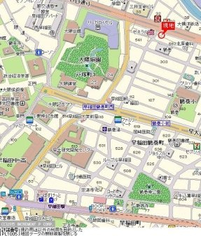 メインステージ早稲田の地図