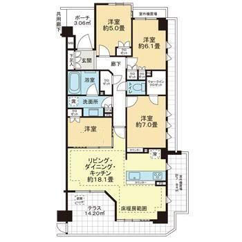 ヴィークステージ練馬豊玉　桜ＨＯＵＳＥの間取り|間取りです。