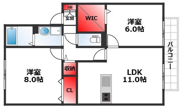 ウィステリアB棟の間取り